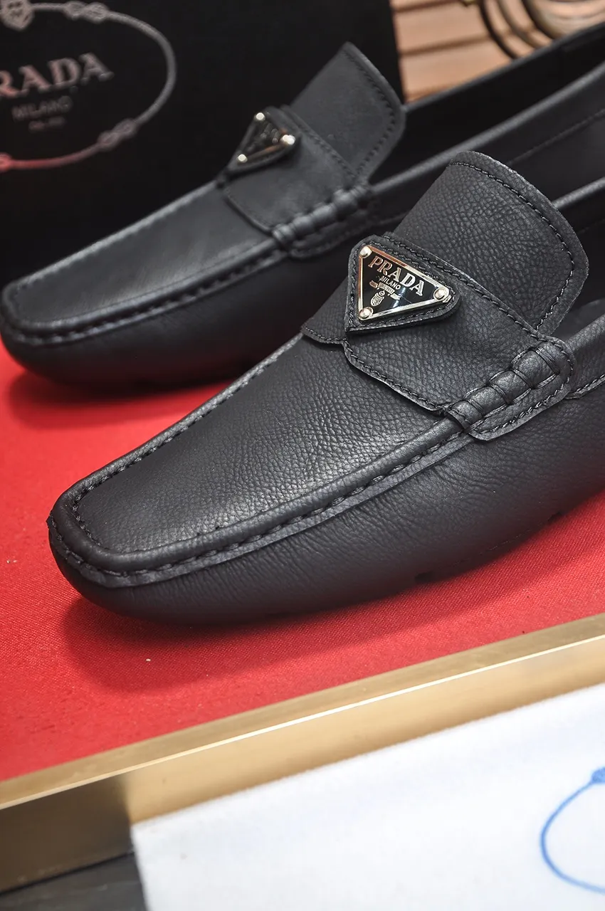 Men's Men's Shoes💰420💶【PRADA】 (High-end Niuli) New 🍀PRADA - Prada Doudou Shoes! Made of imported original cowhide, the inner top layer is comfortable cowhide lining! Original wear-resistant rubber outsole! High quality products! Code number 38-45 (45 customized)
